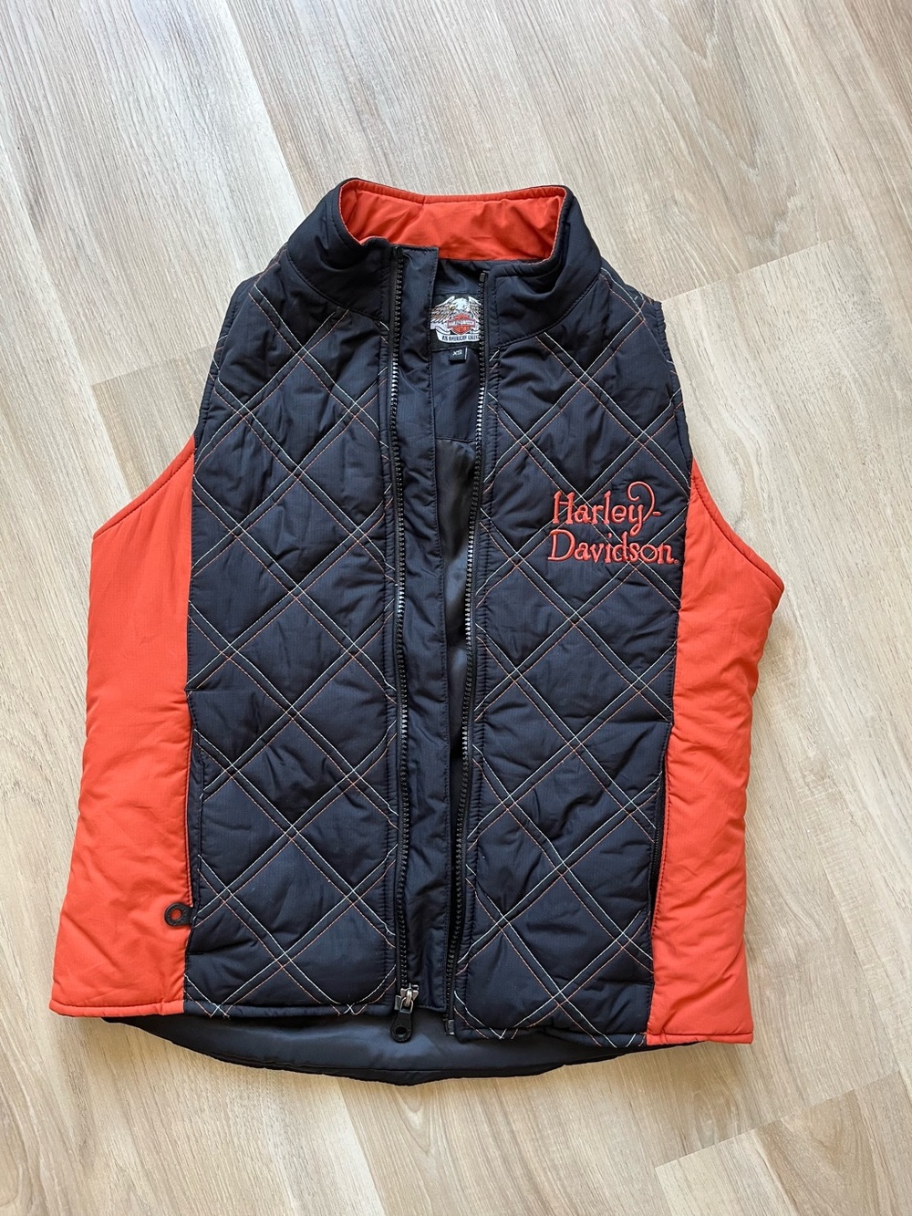 Women’s Harley-Davidson Vest Black & Orange Size XS Like New!